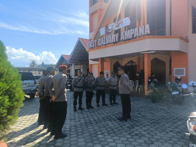 Rangkaian Ibadah Paskah, Polres Touna Terjunkan Puluhan Personel Pengamanan