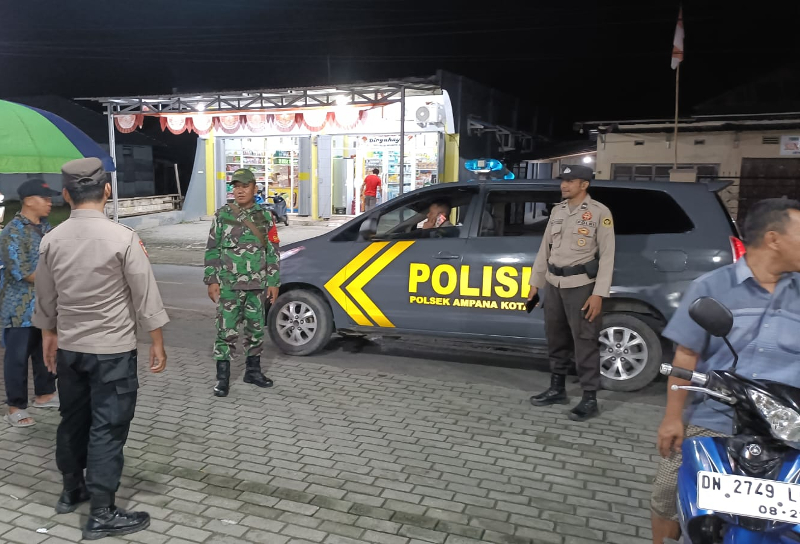 Polsek Ampana Kota Gelar Patroli Sinergitas TNI-Polri, Wujud Soliditas Jaga Kamtibmas