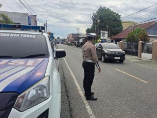 Jaga Kondusivitas Akhir Pekan, Satlantas Polres Touna Intensifkan Blue Light Patrol